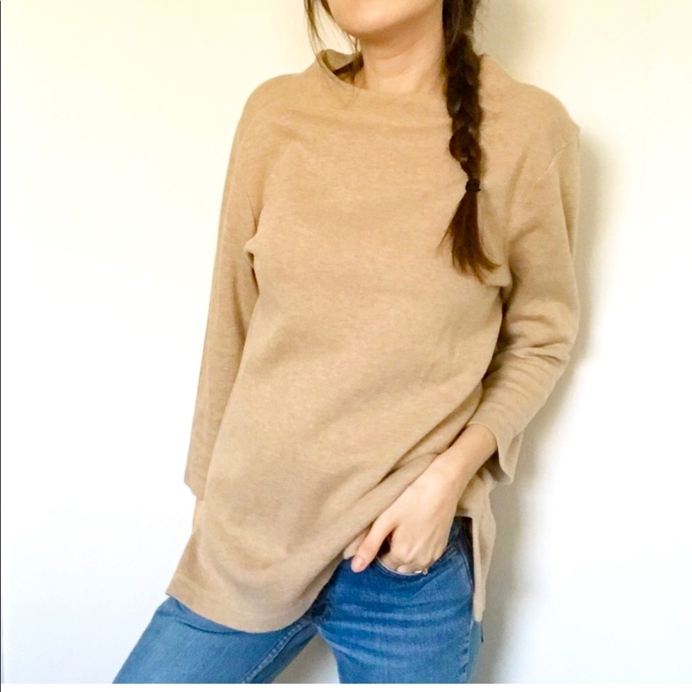 Lands End Camel Mock Neck Tunic sz 6